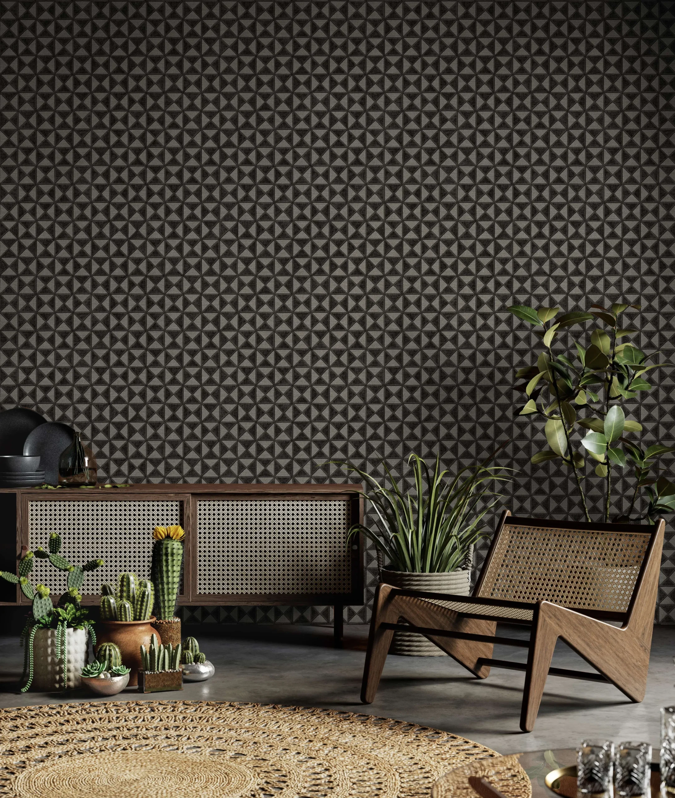 Gray Embossed Wallpaper – Understated Shimmer (24105-5)